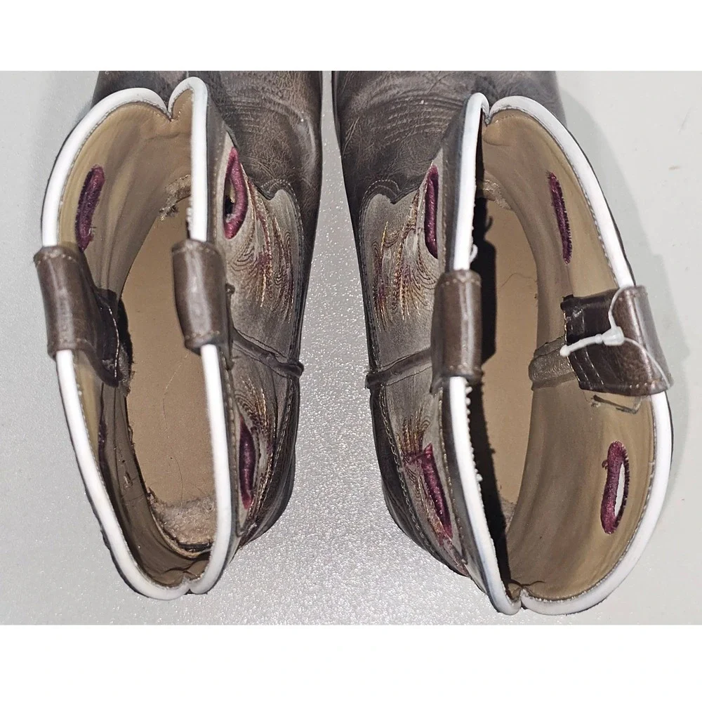 Laredo Kids Brown LC2261 Square Toe Western Cowboy Boots Size 3M
